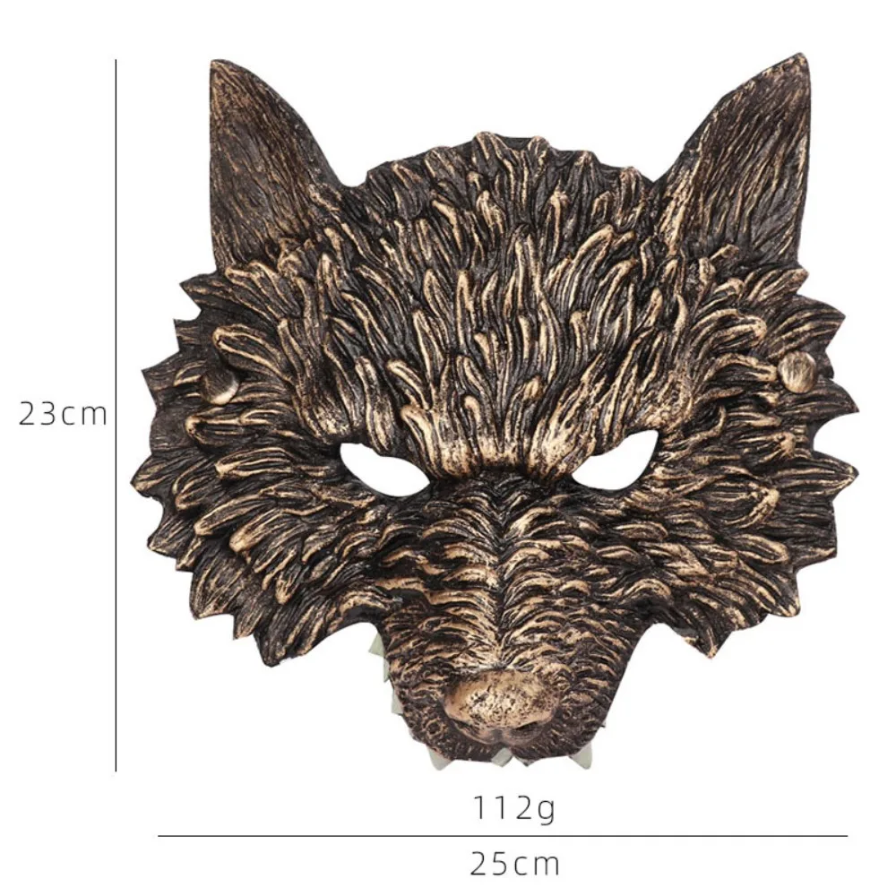 New Mysterious Werewolf Mask Soft PU Foam 3D Realistic Wolf Head Mask Costume Prop Halloween Headgear Party Decoration