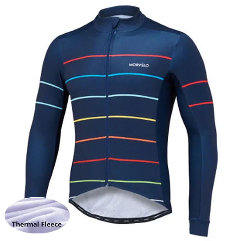 

Morvelo Winter Thermal Fleece Men's Cycling Jersey long sleeve Ropa ciclismo Bicycle Wear Bike Clothing maillot Ciclismo 2018