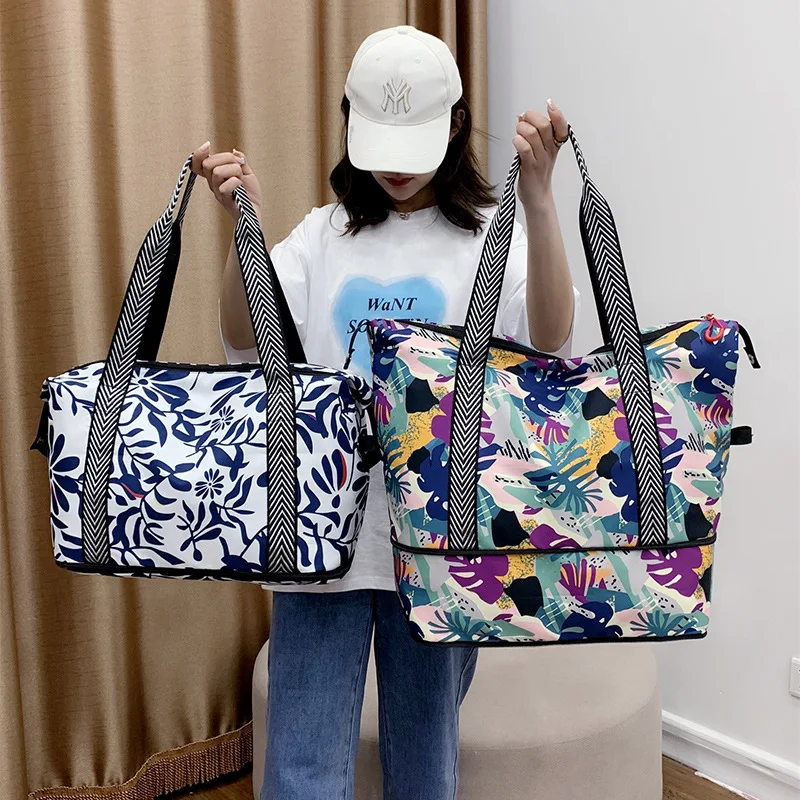 High Quality Travel Retractable Large Capacity Handbag Luxury Designer Bags Women\'s Trendy Fashion Sports Shoulder Luggage Bag