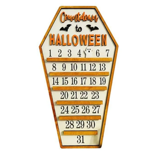 Countdown To Halloween Wood Coffin Advent Calendar 31 Day Halloween Countdown  Calendar For Kid Audt Home Decorations Wholesale - Party & Holiday Diy  Decorations - AliExpress