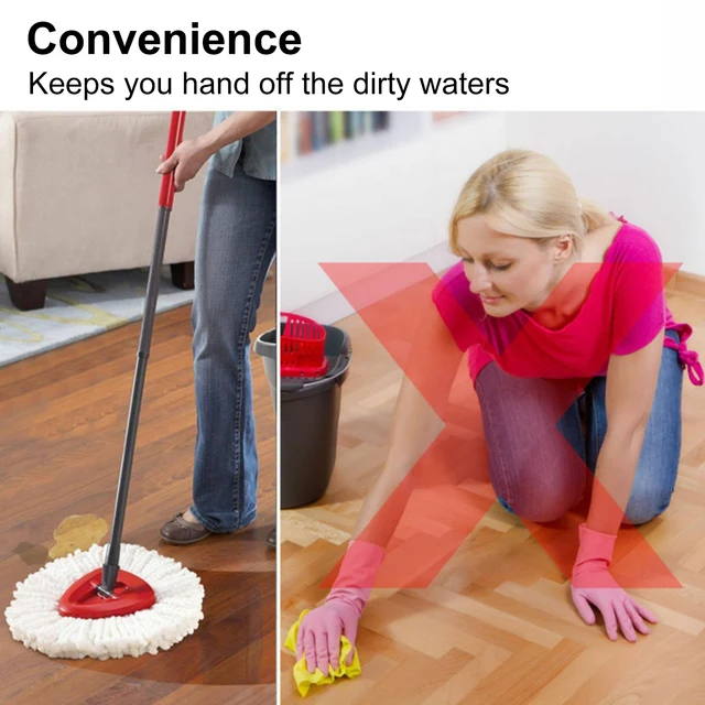 Vileda Mop Trigonometrikus Forgatás Csere Heads Uthlill Micopibre Spin 360 Forgó Padló Fejező Tisztítófej - Image 4