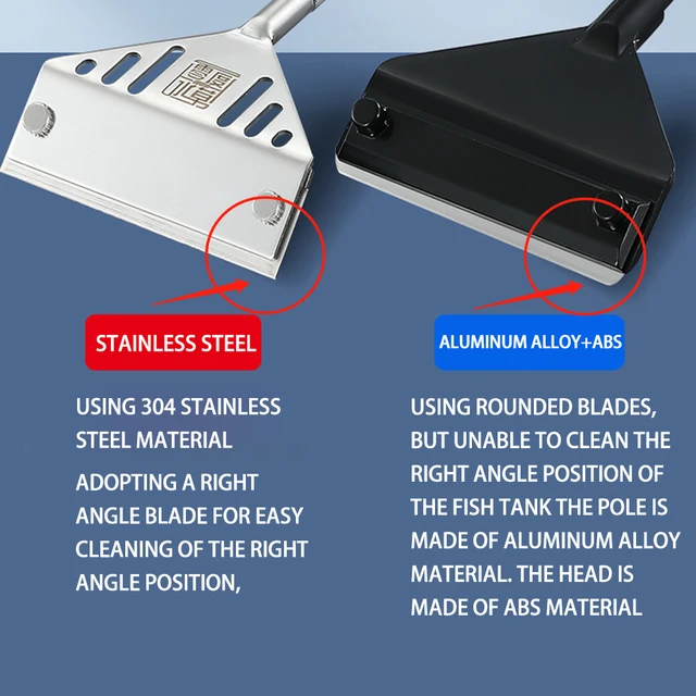 Aquarium algae scraper multi-purpose glass algae cleaning tool fish tank stainless steel aluminum alloy cleaning algae scraper 2