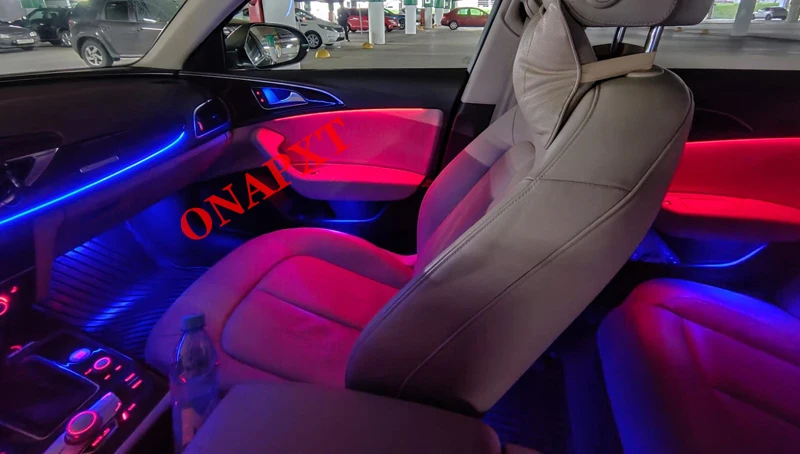 21 Colors For Audi A6 A6L A7 C7 PA 2012-2018  MMI APP Control Decorative Ambient Light LED Atmosphere Lamp illuminated Strip spyder headlights