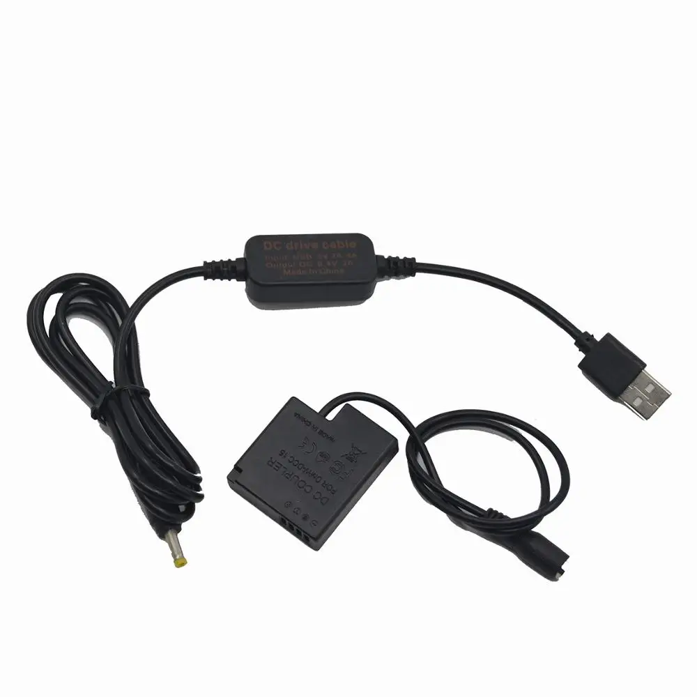 Mobile power bank charger USB cable+DMW-DCC15 Coupler DMW-BLH7 BLH7PP BLH7E dummy battery for Lumix DMC-GM5 GF7 GF8 GM1 cameras