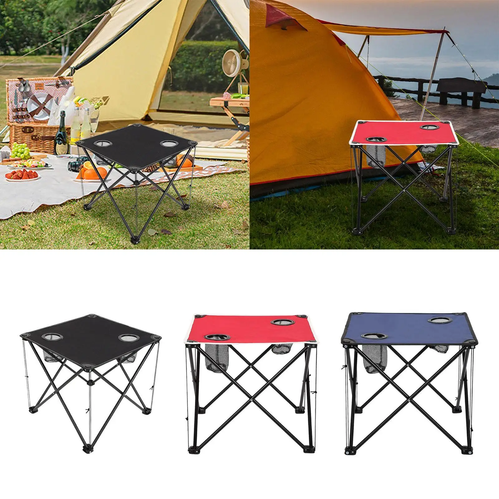 Folding Table Lightweight Iron Outdoor Table for Outdoor Camping BBQ Dining
