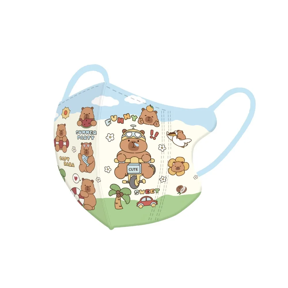 Hot Sale 3D Children's Mask Anti Pollen Capybara Pattern Anti-sun Mask Dustproof Disposable Winter Cold Mask Outdoor 2