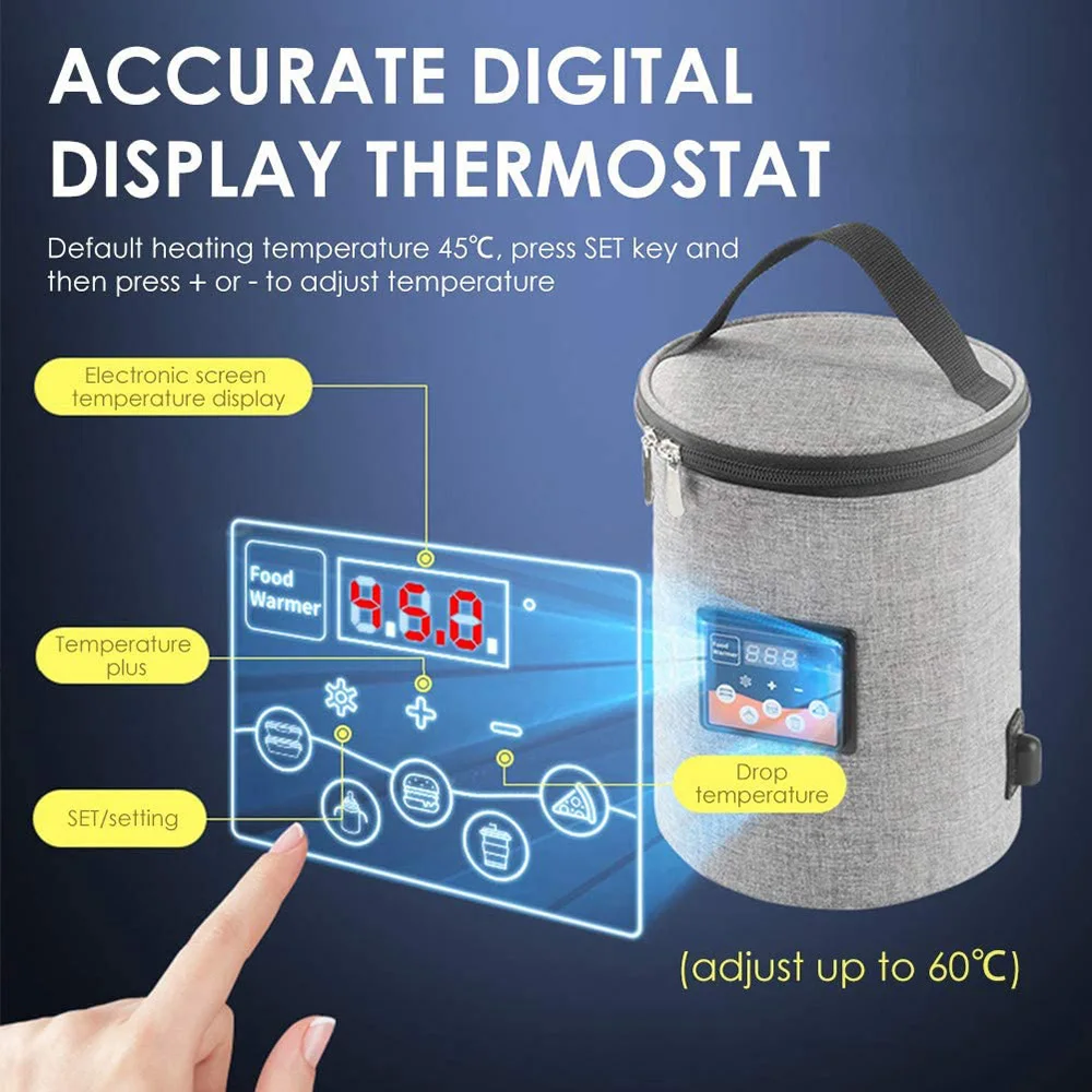 Car Baby Bottle Warmer Portable Newborn Milk Heater Thermostat Bag Smart Display Large Capacity Feeding Warmer Bags 4