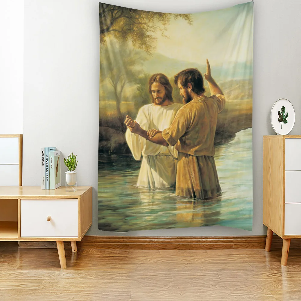 Tapestry decor Jesus illustration art tapestry wall hanging Wall Decoration Blanket