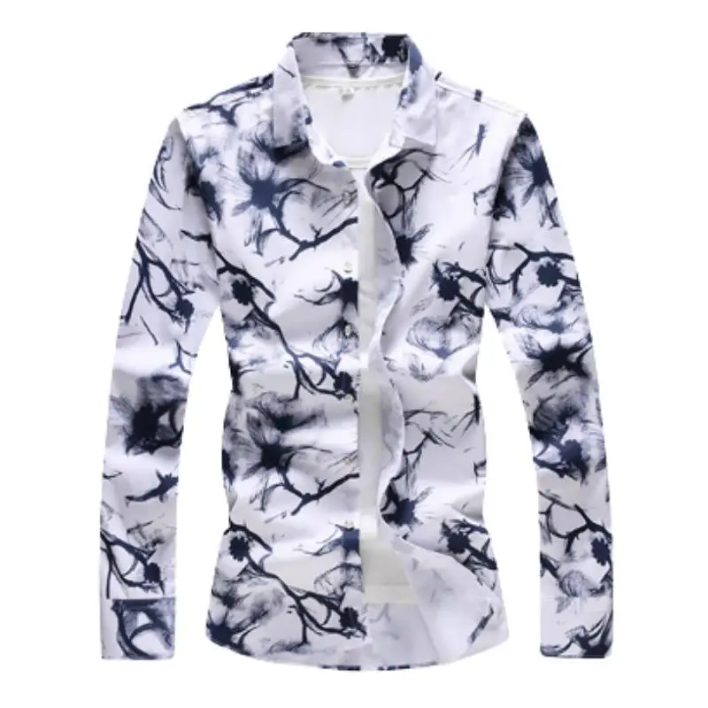 

Spring And Autumn Seasons Fashion Advanced Design Flower Theme 3D Printing Korean Version Loose Relaxed Oversize Men's Shirt