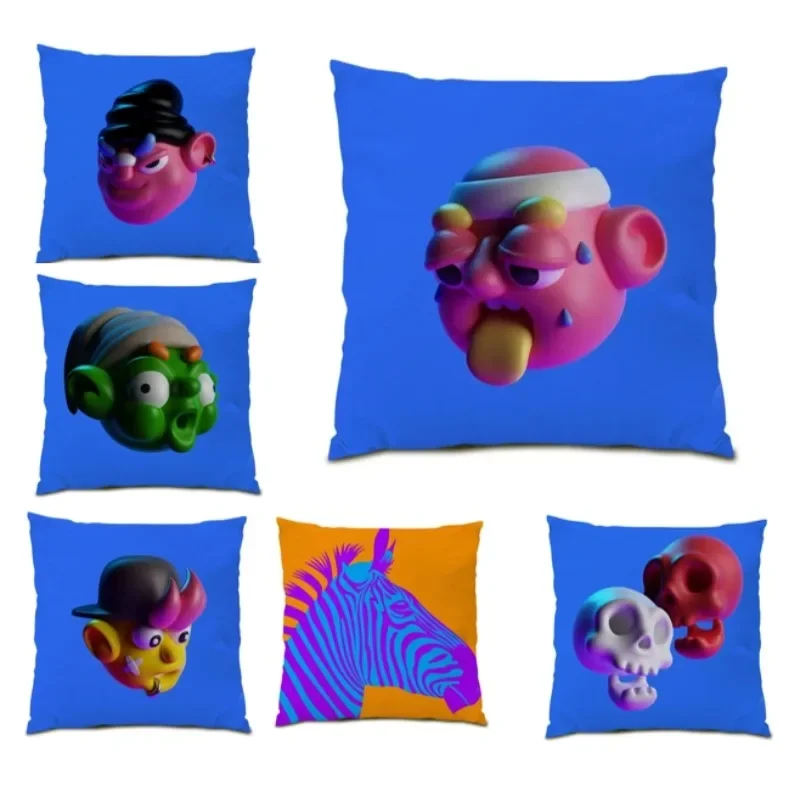 

Cartoon Cushion Cover Home Decor Square Simple Pattern Printed Gift Luxury Cushion Cover Cojines 45x45 cm 2024 New DE0566