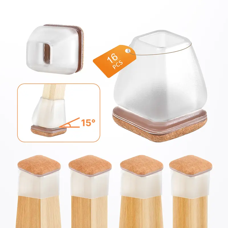 16PCS Chair Leg Floor Protectors with Thick Wrap Felt Pads Silicone Furniture Foot Cover Table Feet  Protect Floors - Image 7