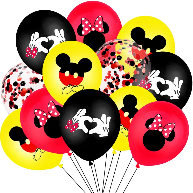 thumbnail image 1 of Globos de látex de Mickey Mouse de 12 pulgadas, suministros para fiestas, globos de Minnie rosa para decoración de bodas, fiestas de cumpleaños, 10 o 30 unidades, 1 of 5