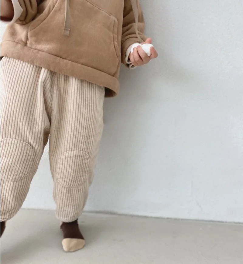 Baby Korean Style Pants Autumn Winter Padded Corduroy Boy's Pants Kids Corduroy Trousers Toddler Children Long