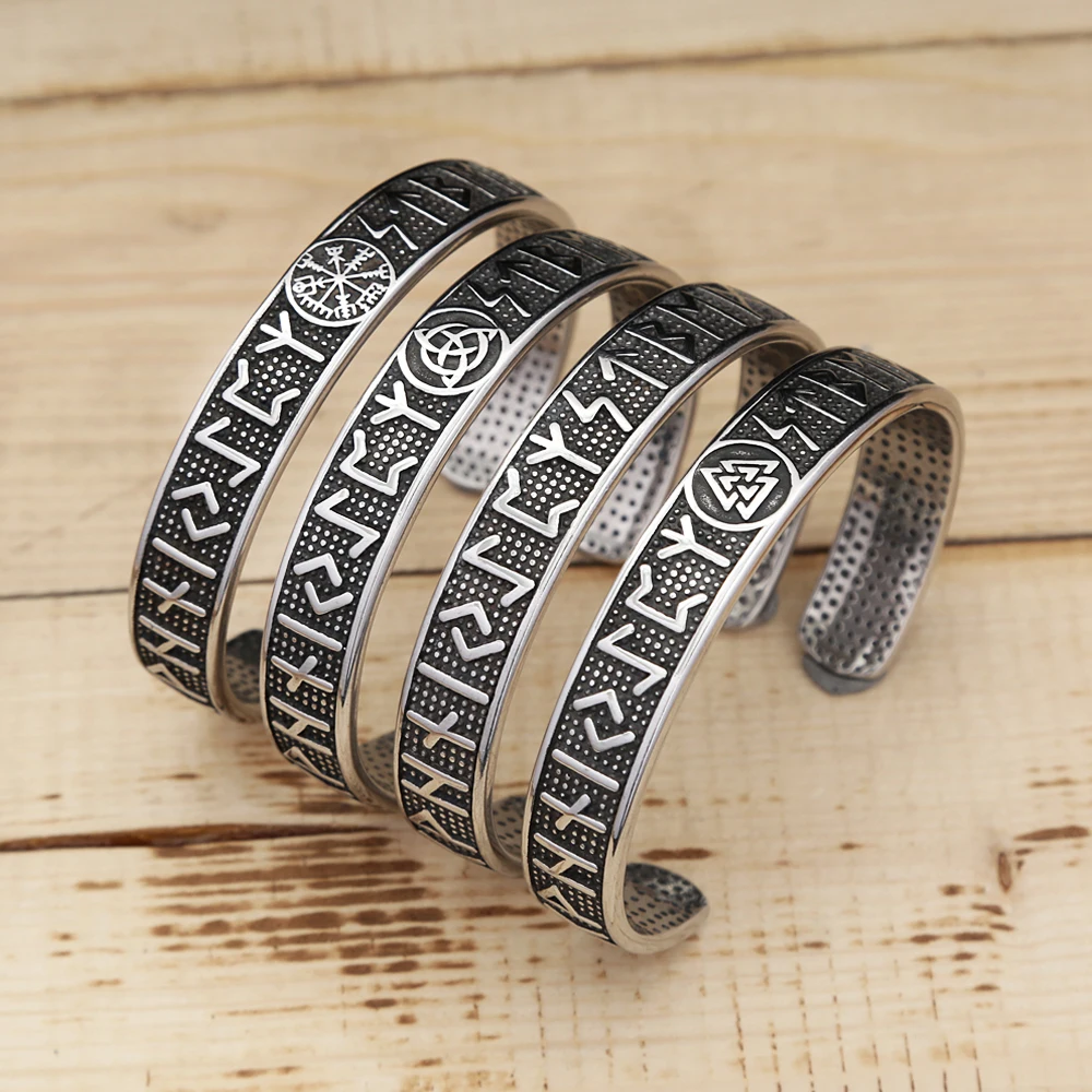 Stainless Steel Celtic Knot Cuff Bracelet - Unisex Irish Viking Bangle For Men & Women