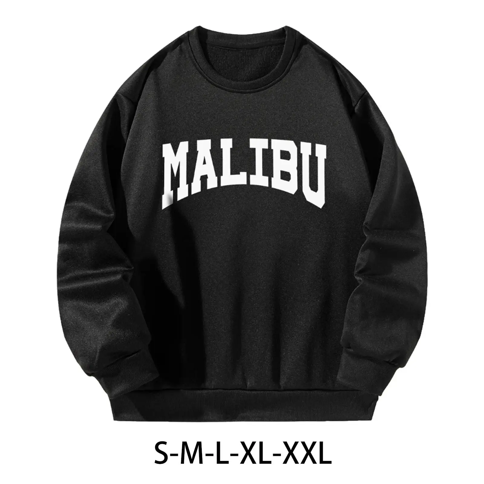 

Crew Neck Letter Printed Pullover Durable Trendy Long Sleeve Men Women Clothing for Daily Wear Home Backpacking Shopping Walking