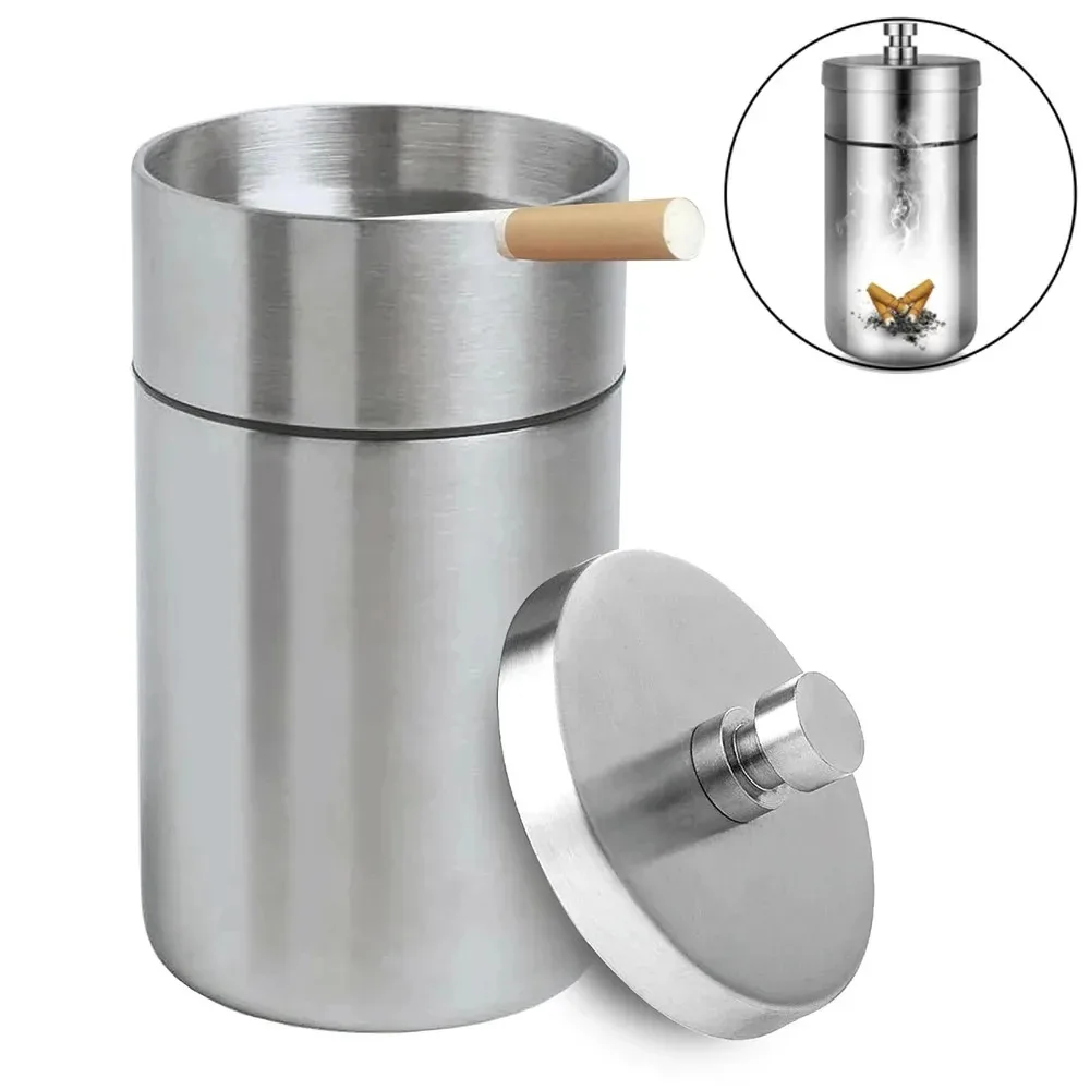 EKKONG Posacenere per Esterno in Acciaio Inox, Portatile Sigarette