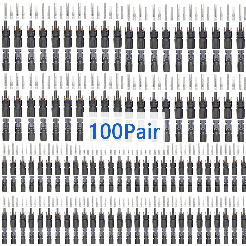 

EU Stock 100 Pairs/Lot PV Connectors Solar Connector Male Female 30A 1000Vdc IP67 for Solar Cable 2.5mm2 4mm2 6mm2 Connect 1500V