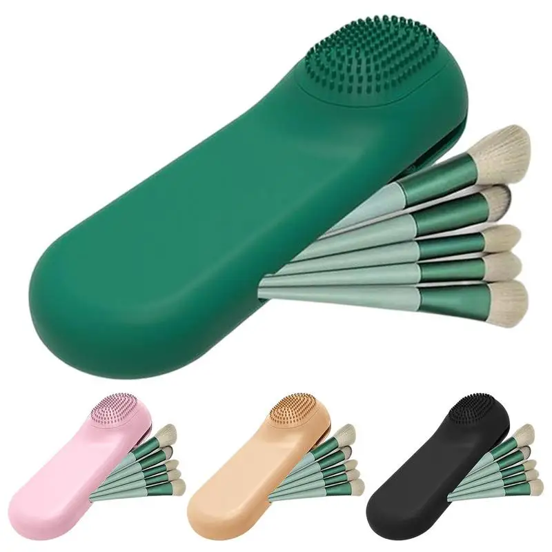 

Magnetic Makeup Brush Holder High Quality Silicone Makeup Brushes Organizer Soft And Durable Storage Box For Makeup Brushes