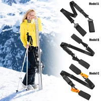 Ski Pole Carrying Strap Nylon Adjustable Ski Pole Shoulder Strap Skiboard Fixed Strap with Ant-Slip Pad Skiing Accessories 2