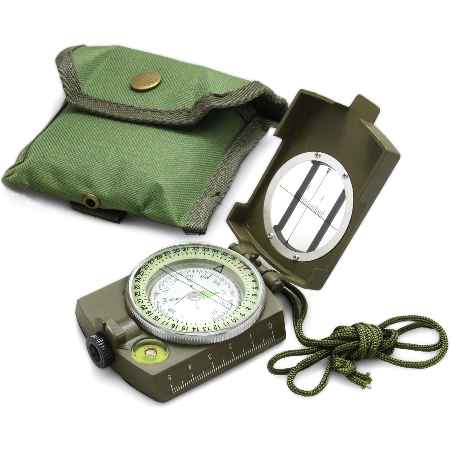 Professional Tactical Survival Military Compass with Lanyard Waterproof Impact Resistant Lensatic Sighting Compass for Hiking waterproof compass survival compass