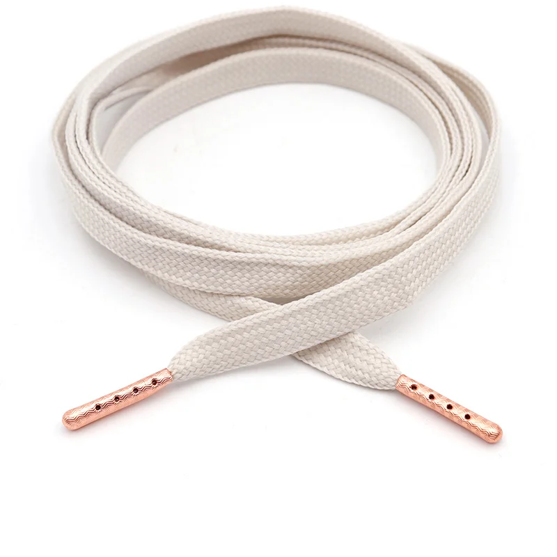 Coolstring Metal Aglets Luxury 23*4MM Wave Texture Engraved Tips Female Boot Canvas Shoelace Decoration Rose Golden Cordon Heads
