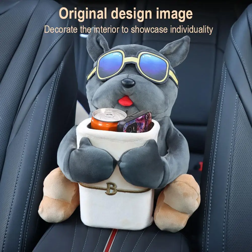 

Cartoon Cute Car Tissue Box Creative Car Armrest Box Garbage Can 2 In 1 Tissue Bag Multi-functional Storage Bag For Home Office