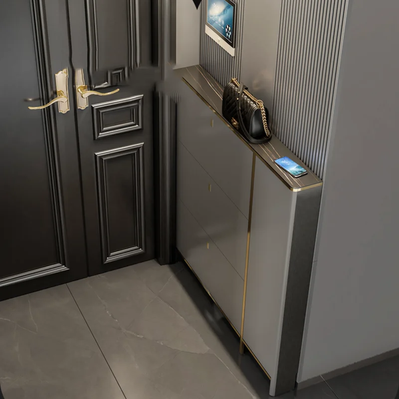 

Modern Entrance Ultra Thin Shoe Cabinet Spaace Saaving Entrance Vertical Shoe Cabinets With Door Design Zapatero Home Furniture