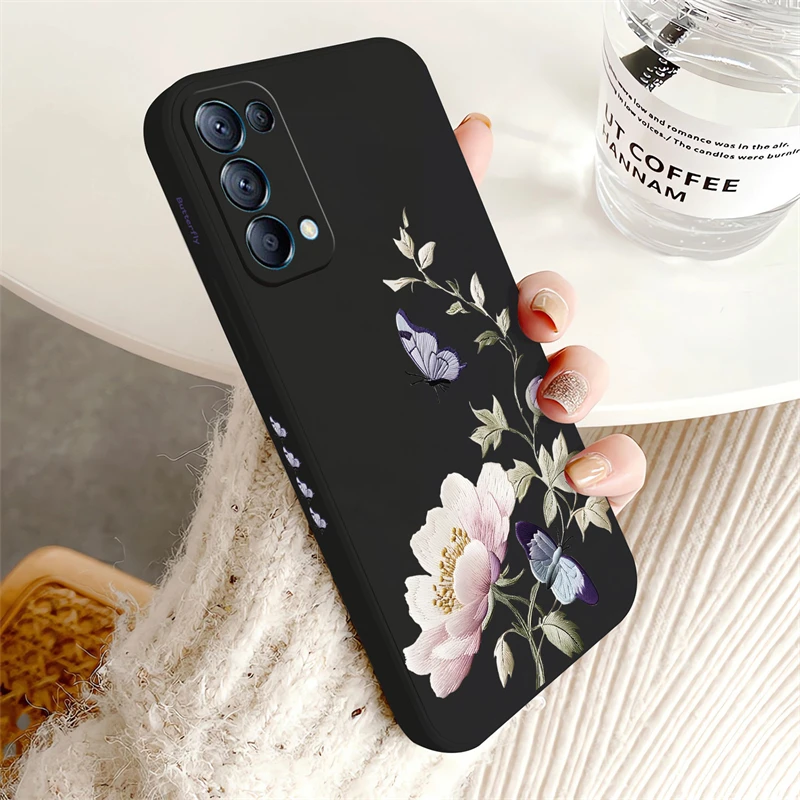 Purple Butterfly Flowers Shockproof Silicone Phone Case - Soft Bumper Back Cover