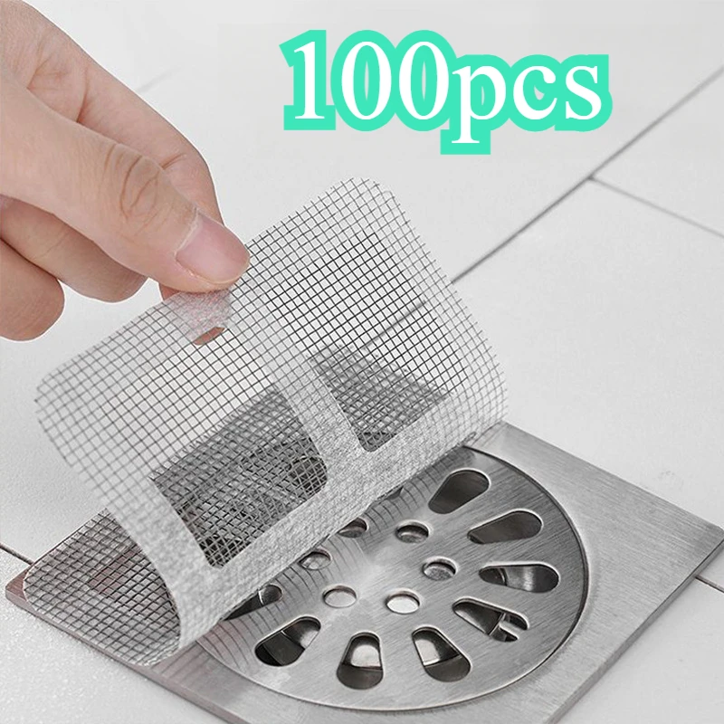 New Disposable Shower Drain Hair Catcher Mesh Shower Drain Covers Floor Sink Strainer Filter Hair Stopper for Bathroom Kitchen