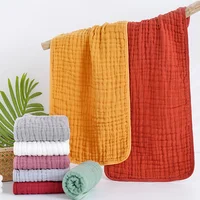 Baby Muslin Burp Cloths Pure Cotton Washcloths 6 Layers Absorbent Soft Towel Gauze Facecloth Saliva Towel Feeding Stuff