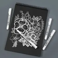 2/3/5 Pcs White Marker Pens 2.0mm Oily Waterproof White Gel Pen DIY Graffiti Sketching Markers Stationery Wrting School Supplies 2