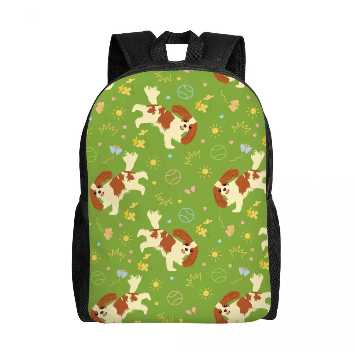 

Playing Cavalier King Charles Spaniel Laptop Backpack Women Men Fashion Bookbag for School College Students Dog Bag
