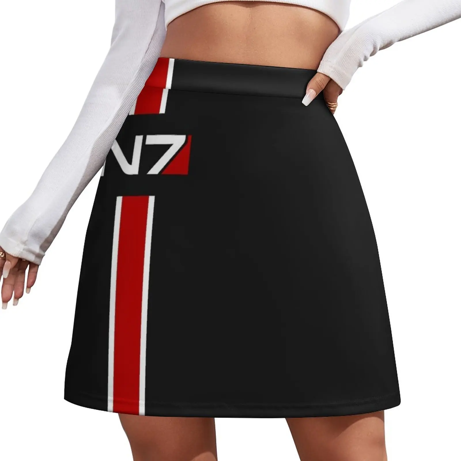 N7 emblem, Mass Effect Mini Skirt summer dress for women 2023 Female skirt mass effect том 1 уолтерс м