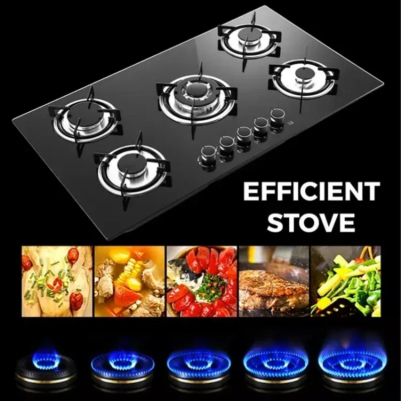 Home Use Built--in Gas Cooker Kitchen Appliance Gas 5 Burners Stove