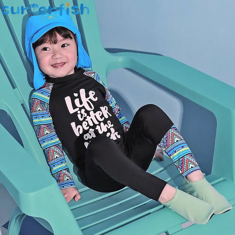 Boys Girls Rashguard Swimwear 2pc Suit Kids