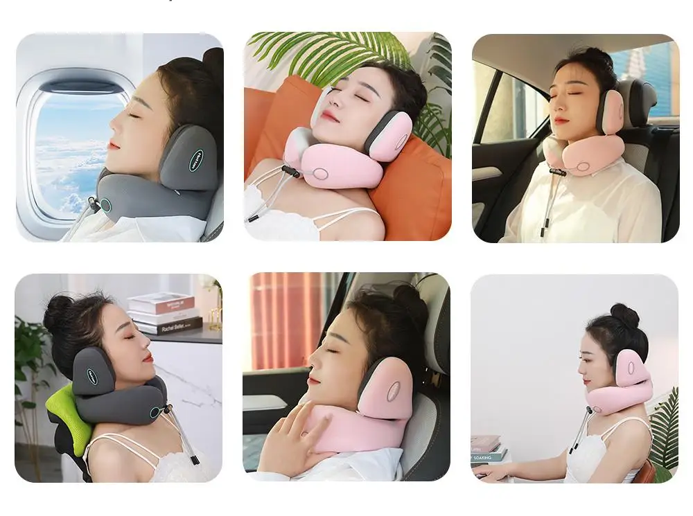 Noise Reduction U-Shape Pillow Travel Headrest Memory Foam Neck Pillow description image 3