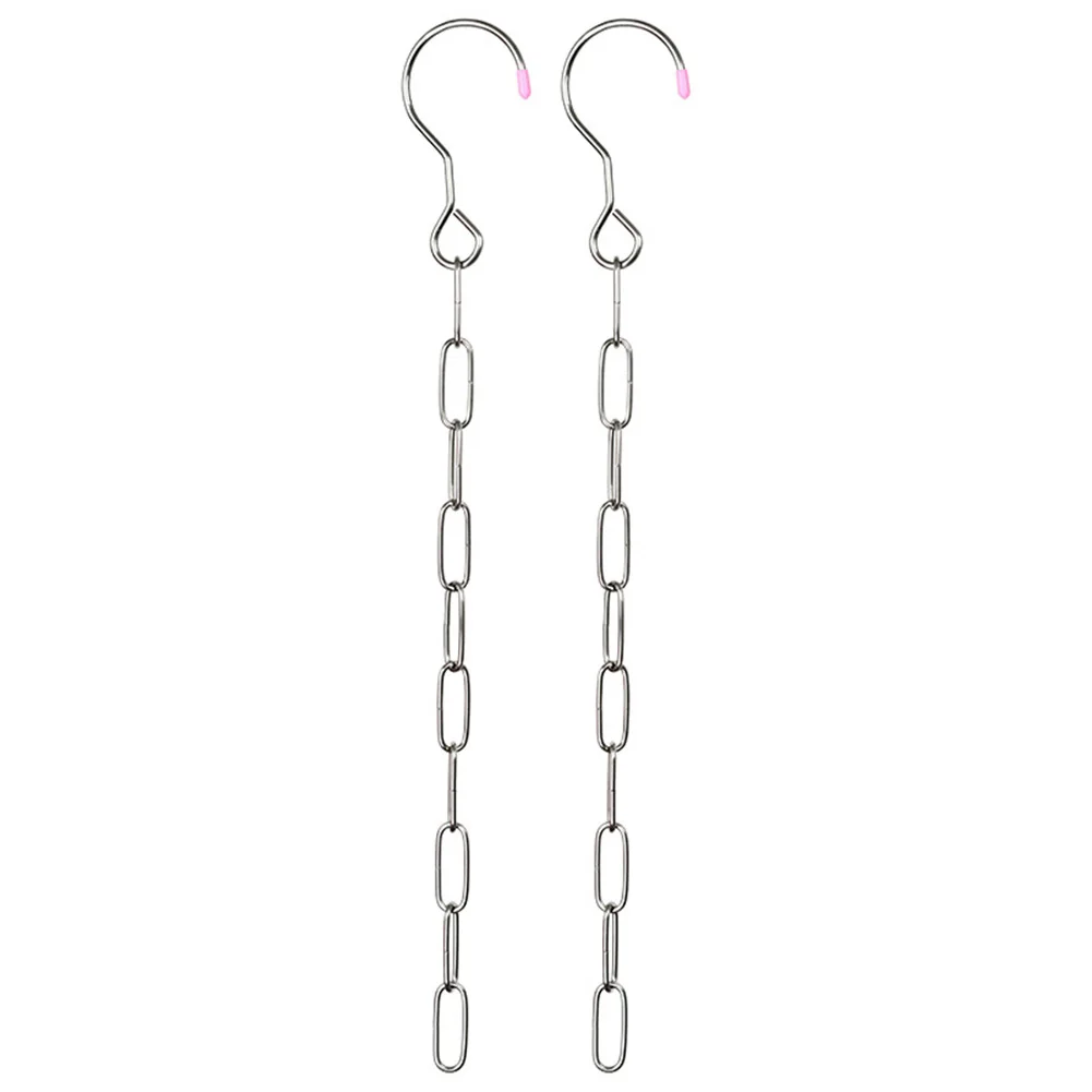 

Neat and Tidy Closet Organization with Metal Chain Clothes Hangers Efficiently Stores Your Clothes and Accessories