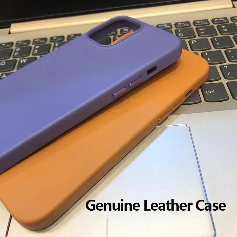 

Genuine Leather Case For iPhone 13 Pro Max Luxury Magnetic Charging Real Skin Phone Back Cover For Apple iPhone 13