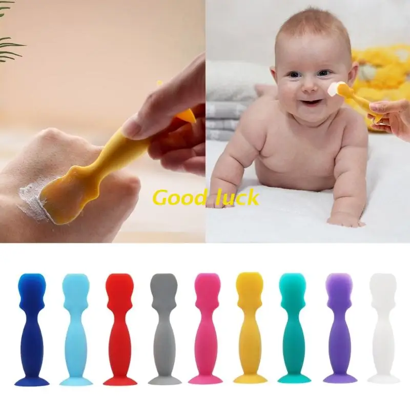 Silicone Infant Diaper Cream Applicator Flexible Keeps Hands/Fingernails Clean Reusable Spatula with Suction Cup baby diaper cream brush
