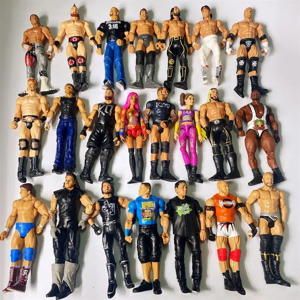 WWF レスリングフィギュア 6体セット Wwe-プラスチック製のレスリングアクションフィギュア,柔軟な