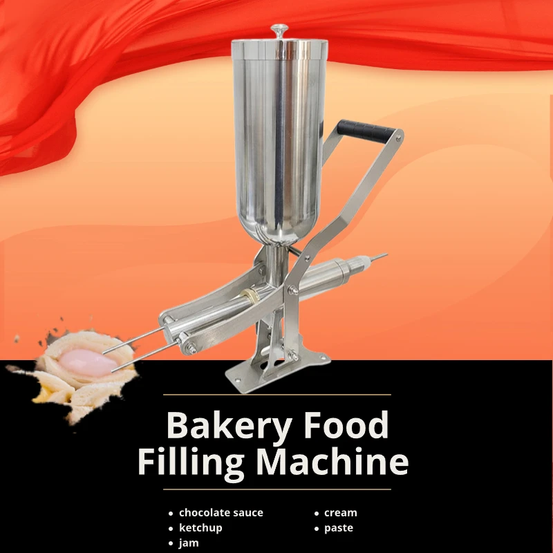 Churro Donut Filler Machine, 4.5L Manual Churro Filler, Stainless Steel Spanish Doughnut Filler, Fruit Donut Churros Jelly Cream
