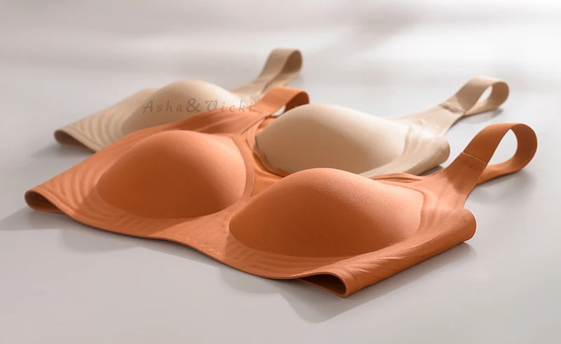 Plus Size Jelly Gum Full Cover Semi Fixed Large Cup Lace Underwear Anti Glare Mesh Woman Bra Comfortable Gathering