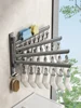 Wall Bathroom Hooks Shelf Hanger Rod Towel Bar Folding Towel Rack Clothing Rods Balcony Socks Bra Towel Hanger Bathroom Hardware 1