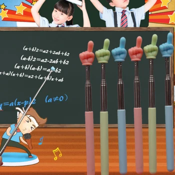 Puntatore per insegnante retrattile con design a dito Puntatore per insegnamento scolastico telescopico in acciaio inossidabile Forniture per insegnanti per l'aula