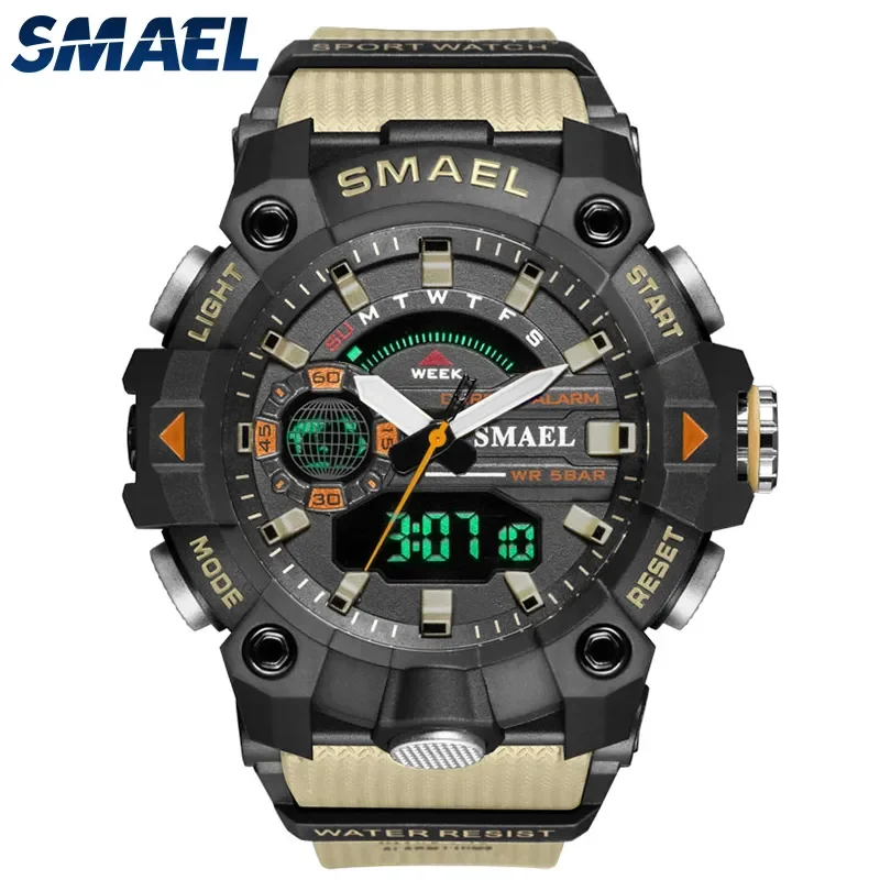 

Military Watches Men Sport Watch New 50M Waterproof Wristwatch Stopwatch Alarm LED Light Digital Watches 8040 Men's Sports Watch