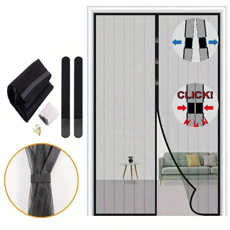 Anti Mosquito Door Screen No Punching Magnetic Automatic Closing Invisible Mesh Curtain