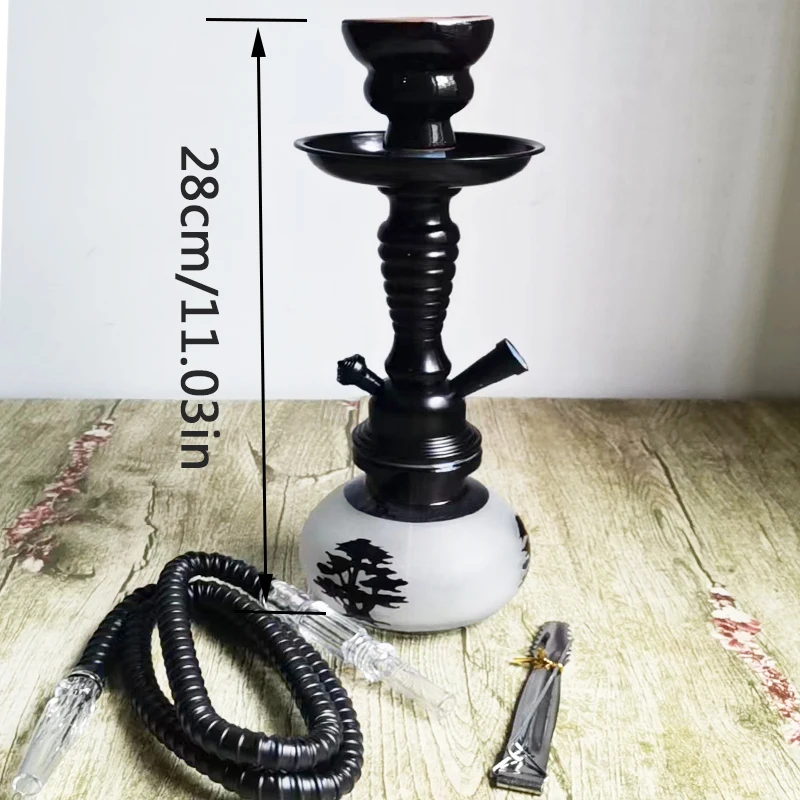 Travel Arabian Hookah Set Small Single Glass Bottle Shisha Ceramic Bowl Pipe Accessories Birthday Gift hookah accessories hookah pipes hookah set smoking pipe kit