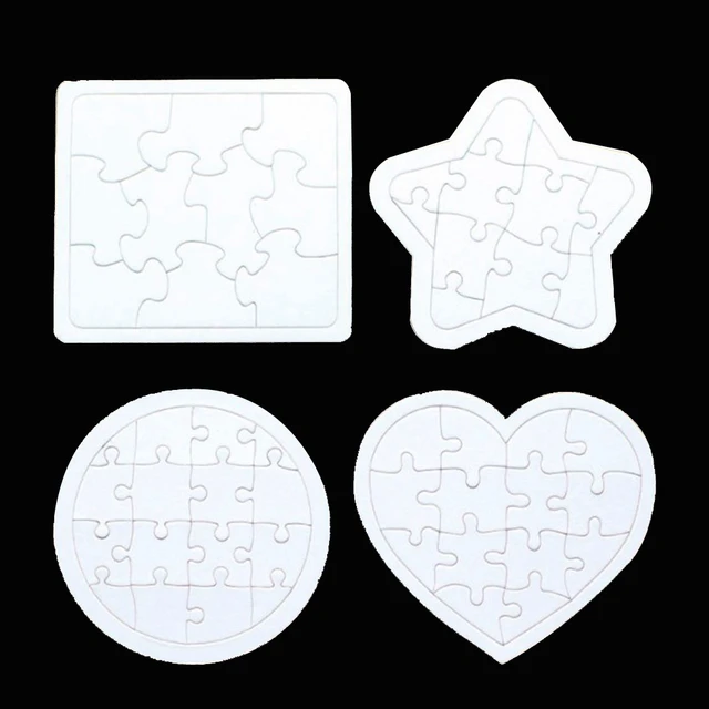 3 Sheets Blank Puzzle Puzzles Draw Sublimation Heat Transfer Toy