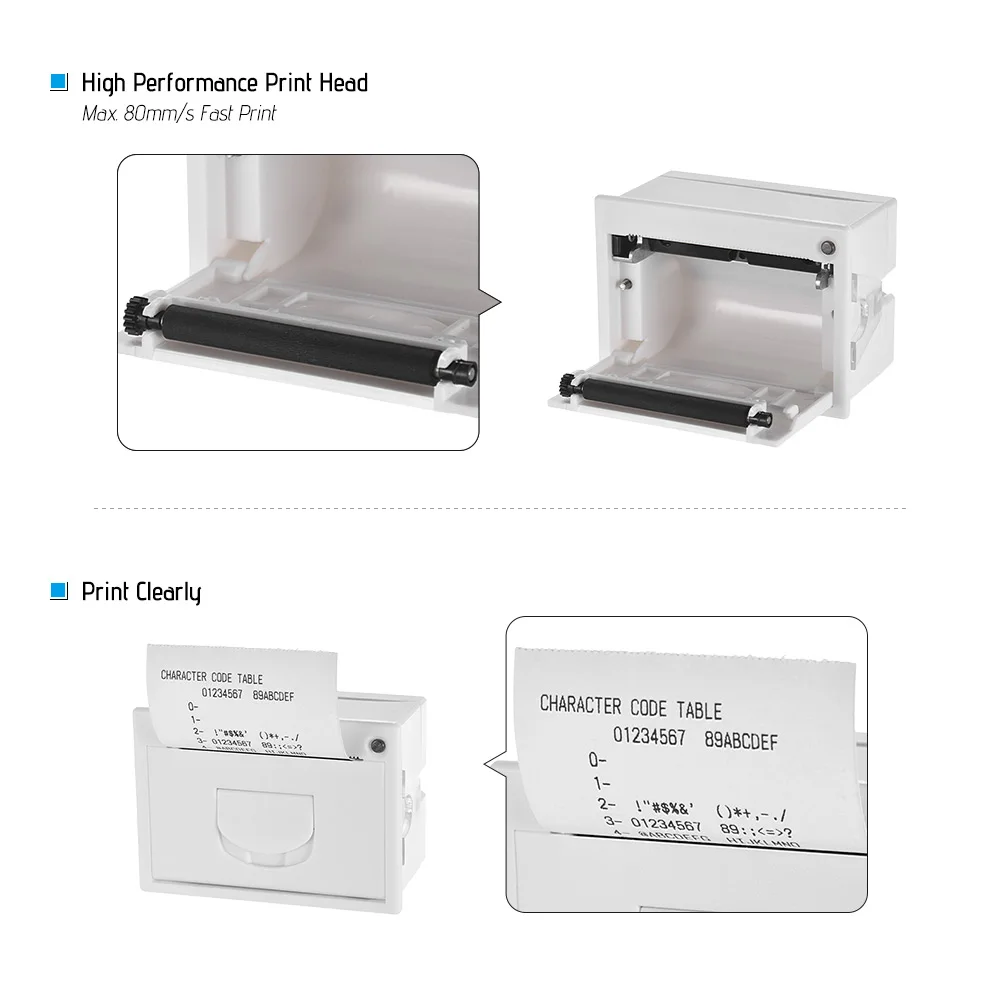 Description Picture 4 of itemGOOJPRT QR204 58mm Embedded Printer RS232 / TTL USB Interface Receipt Thermal Printer Panel ESC/POS