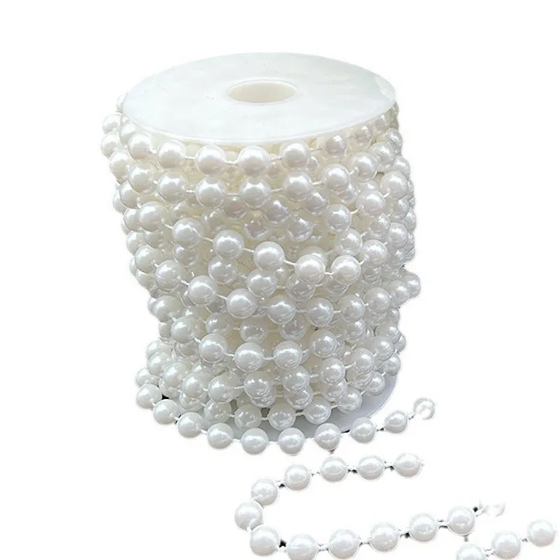 6.6-78.74 Feet Pearls String Beads Decors &Phi;6-14mm Faux Pearl Garland Roll Strand for Crafting String of Flower Wedding Valentine imitation pearl beads